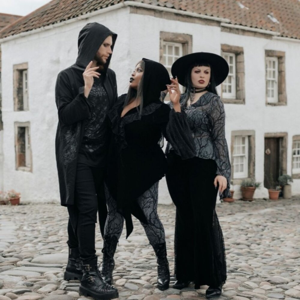 Killstar ✦ Lunar Wizard Hooded Cardigan ✦ Black Drape Hem Alt-Core Goth 2XL NWT - Picture 8 of 9